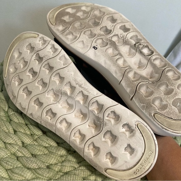 Cole Haan Zerogrand Global Stitchlite Slip On Sandal BLACK Knit/Pecan Leather - Picture 9 of 9